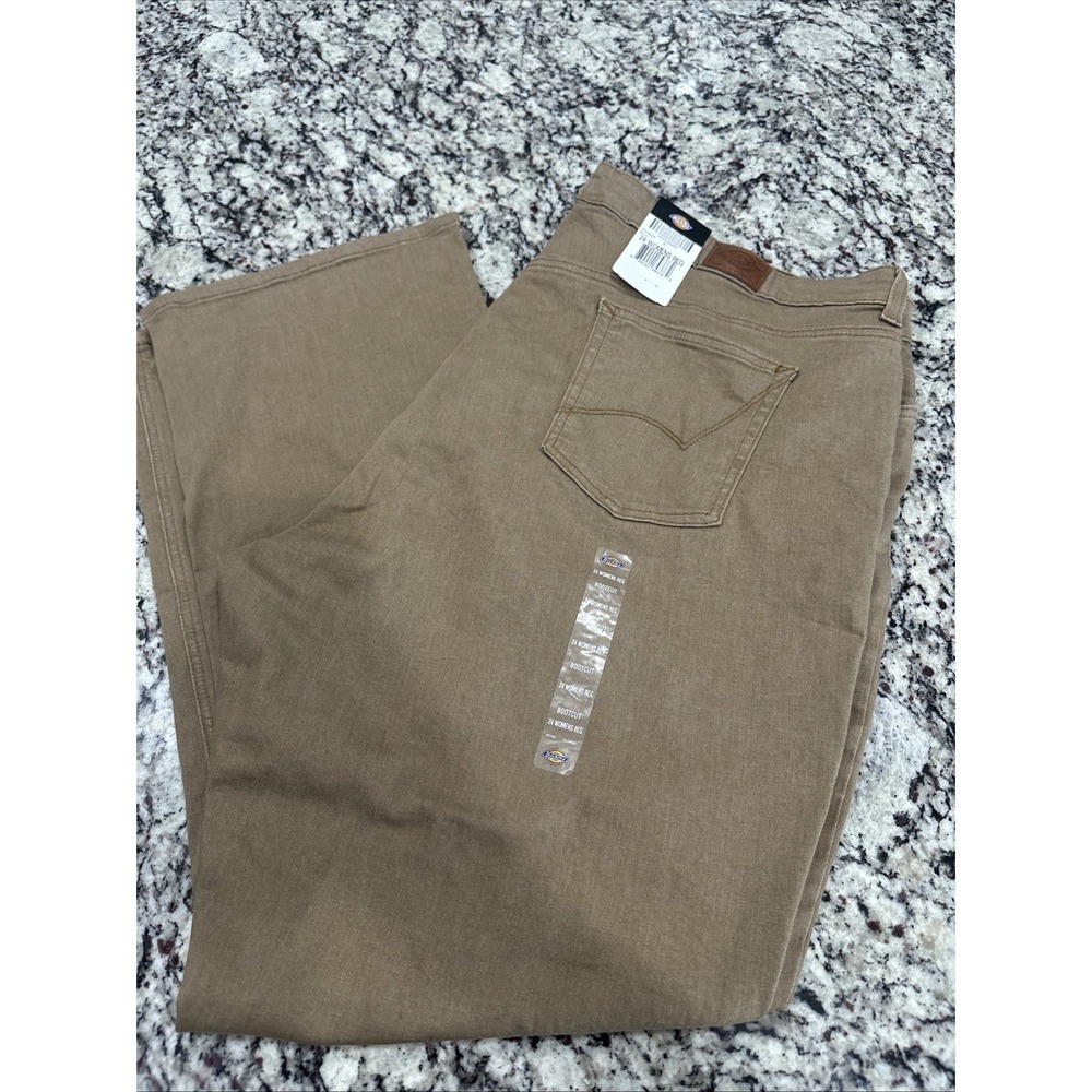 Dickies Womens Regular Boot Cut Flex Khaki Workwear‎ Plus 24 New